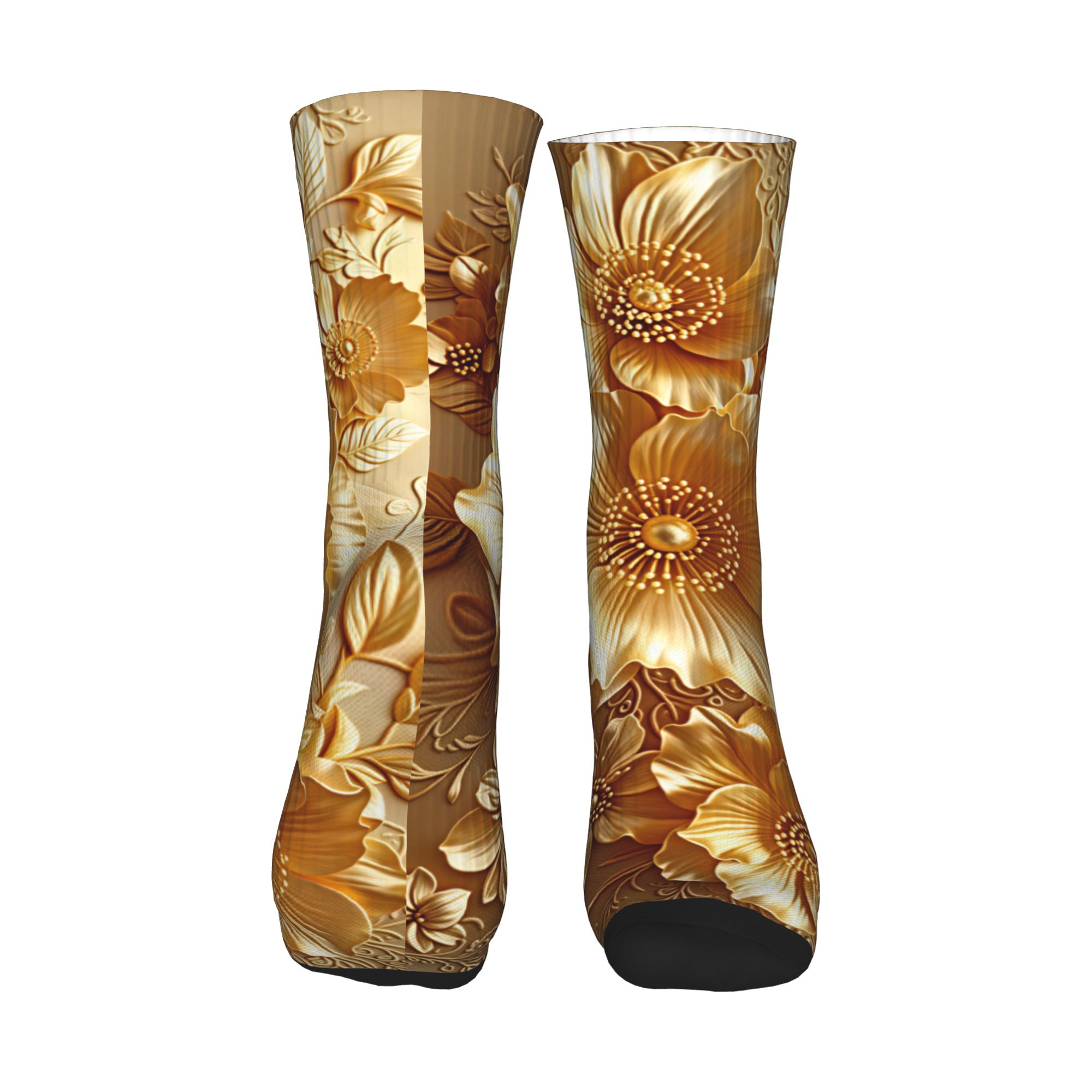 3D Embossed Golden Floral Seam - đánh giá và giá Dress Sock Men